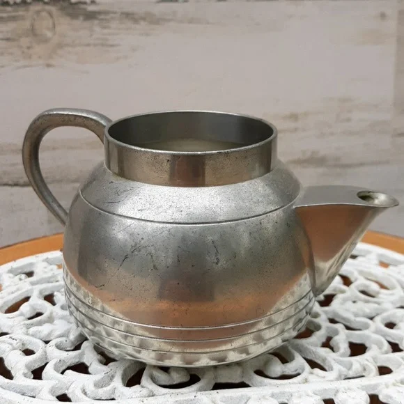 EUC SELANGOR PEWTER MID-CENTURY CREAMER AND SUGAR BOWL - Picture 2 of 10